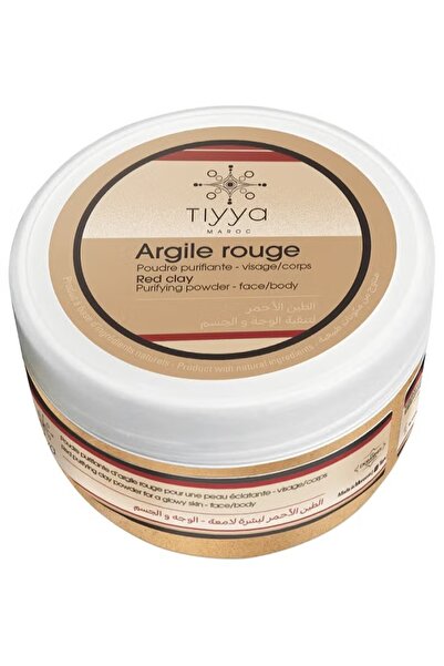 TIYYA Moroccan Red Clay – 100% Natural Mineral Clay Powder for Face & Body Masks, Rich in Iron Oxide