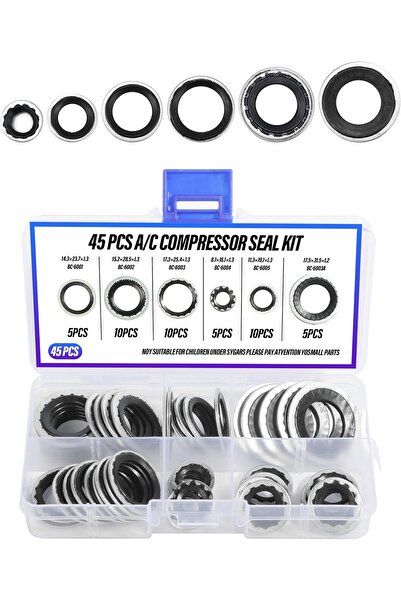 TERRIFI مجموعة متنوعة من حلقات O-Ring - مجموعة حشوات مانع تسرب مكيف الهواء لل...