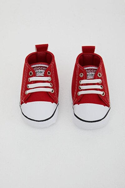 BREEZE GİRLS حذاء بيبيسينو للفتيات الصغيرات مقاس 18-19، أحمر