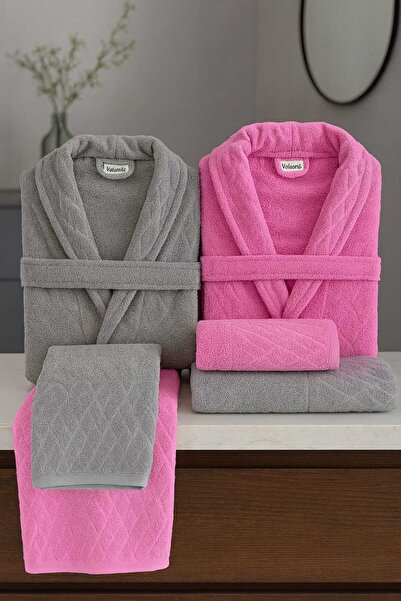 TİTANEV Luna 10 Piece Bathrobe Set Bathrobe - Head Towel - Bath Towel