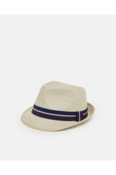 REDTAG Men Beige Fedora Hat With Band