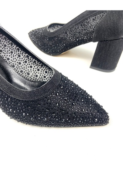 Gloriys Ayakkabı & Çanta Thick-Heeled Transparent 6cm High-Heeled Shoes 01753