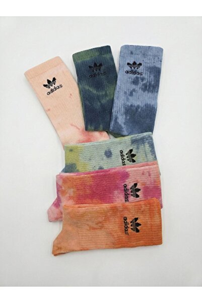 adidas Set of 6 long cotton blend training socks, multi-coloured, One Size