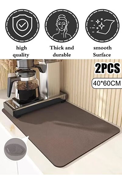 Generic 2Pcs 40*60cm Table Mats Coffee Mats Drying Dish Mats Quick-Drying Mug Mats Kitchen Mats