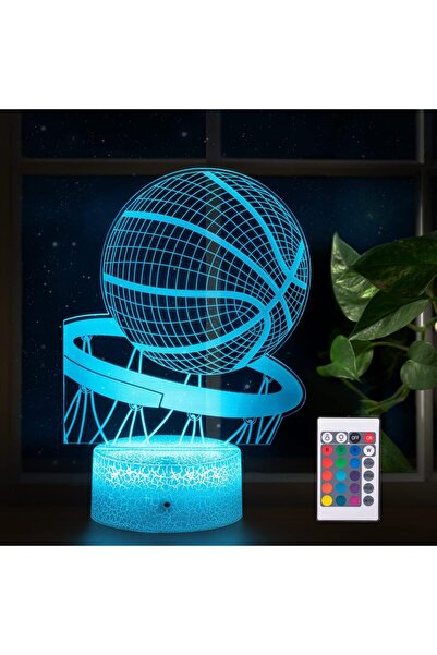 MAKINGTEC Basketball 3D Optical Illusion Night Light - 16 Color Dimmable Touc...