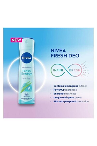 Nevia NIVEA Deodorant Spray – Long-lasting Freshness and Energy – 150 ml