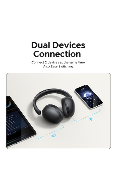 Generic ANC Wireless Bluetooth Headphones 80H Playtime Over Ear Noise Cancelling Gaming Headset