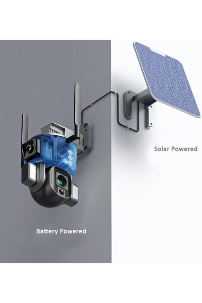 Generic CRONY D5 WiFi 4K 8MP Solar Dual Linkage Battery PT Camera - 8MP Wireless CCTV