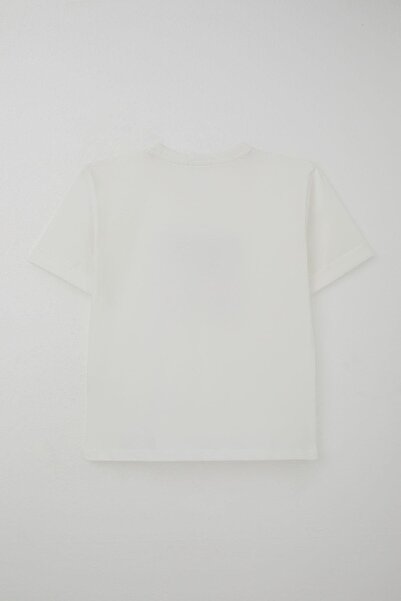 Breeze Boy's Shorts Set with Lettering, Printed Pockets, Ages 8-14, Ecru