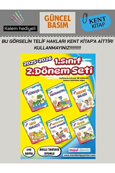 Mavi Deniz Yayınları Mavi Deniz 1. Sınıf 2. Dönem Seti 6 Kitap 2025-2026 Basım