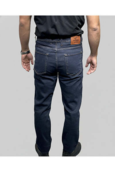 MYRAB DENİM Men's Zift Navy Blue Regular Fit Stretch Fabric Stretch Jeans