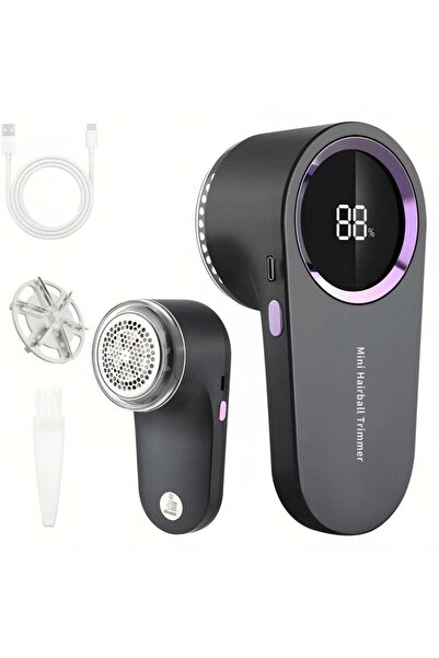 Generic Leon Home Rechargeable Lint Shaver with Digital Display, 6 Blades, 3-Speed, Black