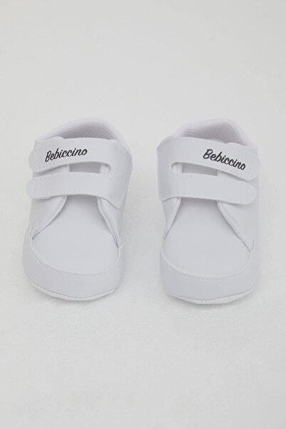 Bebiccino Baby Girl Booties Shoes Velcro Convers Size 18-19, White