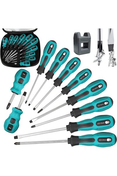 NALACAL 10pcs Precision Magnetic Screwdriver Set (5 Flat & 5 Phillips)