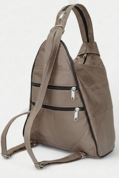 Lederax Genuine Leather Multi-Compartment Backpack and Shoulder Bag LD52