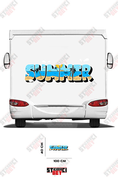 STİCKERCI BEY Summer Written Caravan Sticker Coating