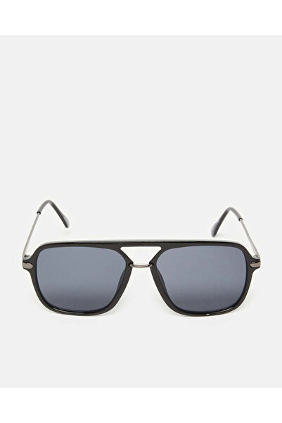 REDTAG Men Black Aviator Sunglasses