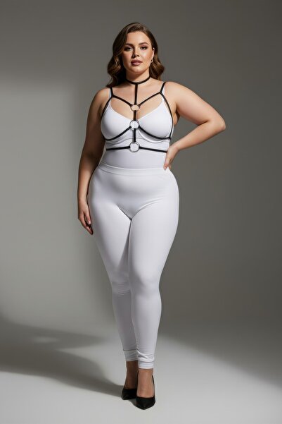 Angels Passion Set de lenjerie neagră Plus Size