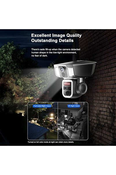 Generic CRONY Solar Security Camera - 4K Night Vision, Triple-Lens 10X Zoom, 4G/Wi-Fi, PTZ, IP66