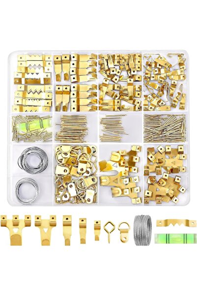 NALACAL Picture Hangers Kit - 5 Sizes, 220 pcs (10-100 lb), Black