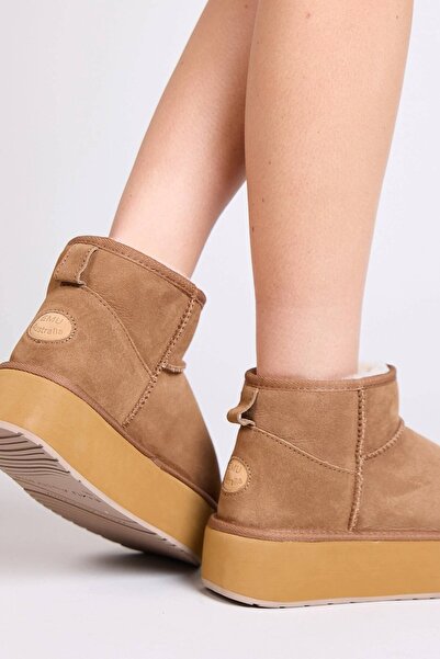 EMU Australia Leather Stinger Micro Flatform Water Resistant Sheepskin Sheep Fur Boots