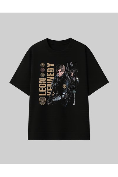 RF Studio Resident Evil Leon Kennedy Printed 100% Cotton Unisex Oversized T-Shirt Tee Shirt