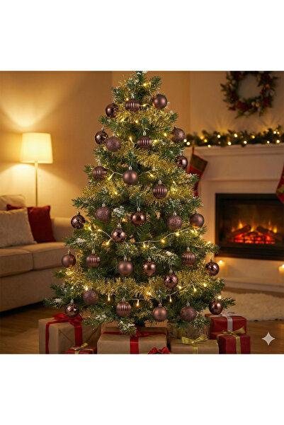 NEWFASHİONBEAUTY 4 سم - مجموعة زينة كروية فاخرة لرأس السنة الجديدة 24 قطعة، ع...