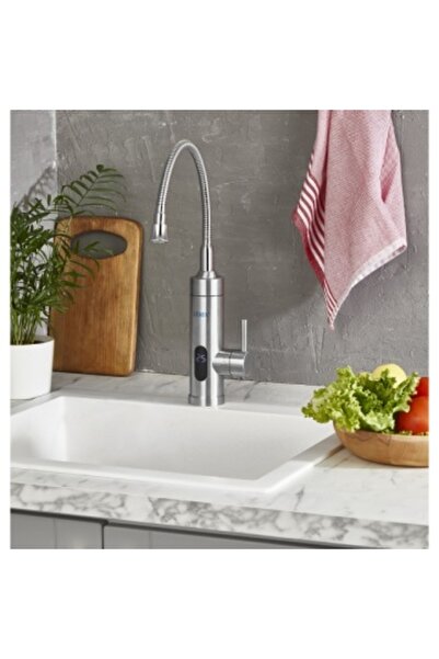 Zilan Z-Inox ZLN 7873 Electric Faucet 3000W with Digital Display & Instant Heating, Flexible Stainless Spo