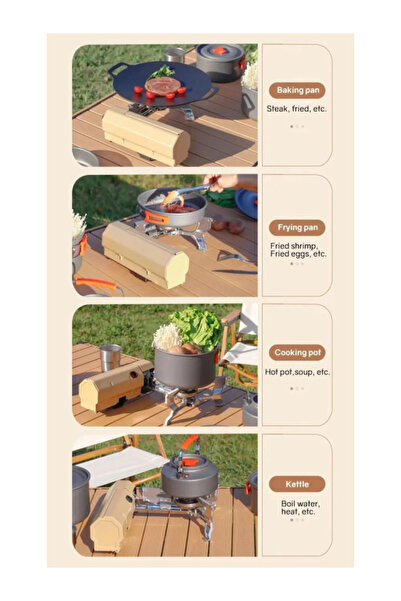 Generic Foldable Camping Butane Stove 2600W - Portable with Storage Bag (White)