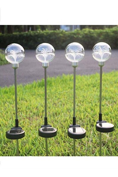 Generic 1 Set Of 2 Solar Fiber Optic Ball Decorative Lights, Adjustable Lighting Type, Warm White Lighting,