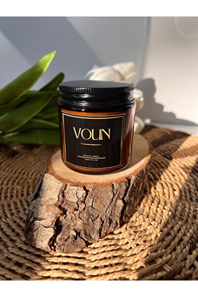 VOUN SCENTED CANDLE organic soy wax Amber Kokulu Mum - %100 Doğal Soya Amber ...