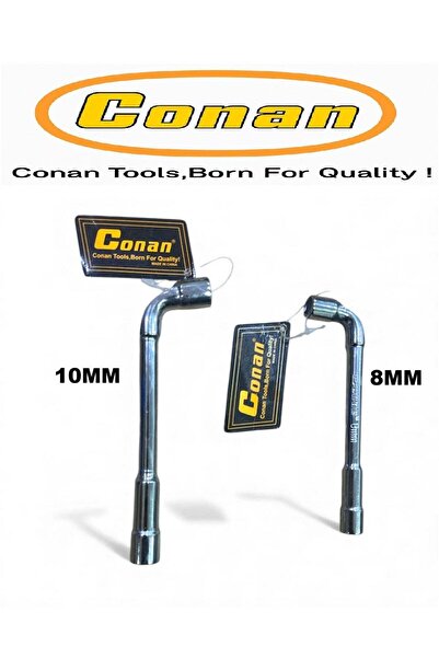 CONAN L-Shape Wrench Set 2pc (8mm & 10mm, Hardened Carbon Steel)