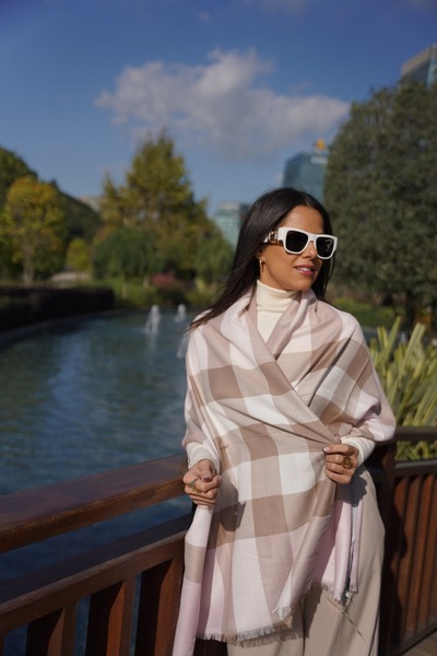 tomrisboutique Lüks Kaşmir İpek Omuz Şalı Desenli Çift Taraflı Fular Hıjab 70...