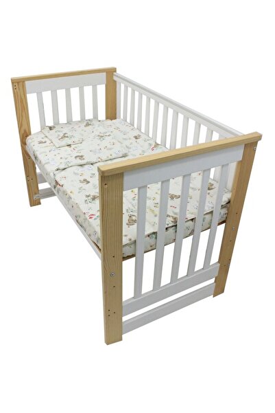 PRICHINDEL Lenjerie de pat 3 piese, bumbac, Vulpea Mică, 120x60 cm, fildeș