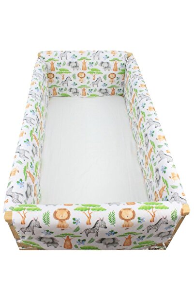 PRICHINDEL Set bare de protecție pentru pătuț Maxi - Zebră și Elefant multico...