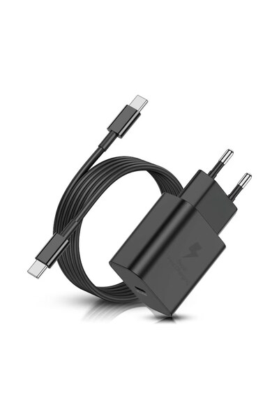 DigikalaX Fast Charge 45W Charger, compatible with Samsung - 1m Type-C Cable (Black)