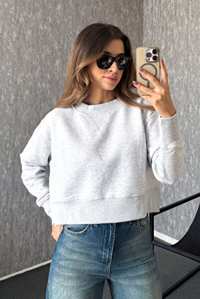 ModaPlaza Women's Crew Neck Comfortable Fit 3 String Sweat 21616