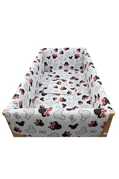 PRICHINDEL Lenjerie 7 piese, Prichindel, fundite rosii, bumbac, 120x60 cm, alb