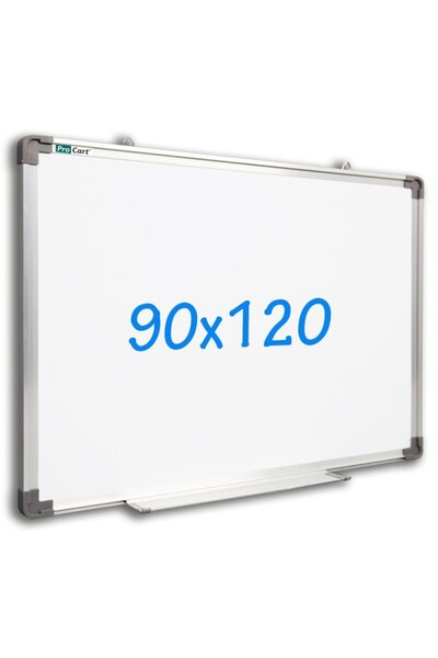 PROCART Tablă albă magnetică 90x120 cm, ramă din aluminiu, montare pe perete,...