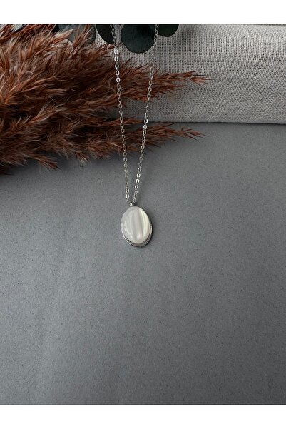 M Miel قلادة نسائية من الفولاذ على شكل حجر، قلادة فولاذية