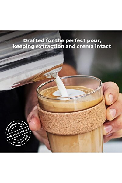 NALACAL Reusable Tempered Glass Coffee Cup - 12oz Travel Mug with Spill-Proof Lid