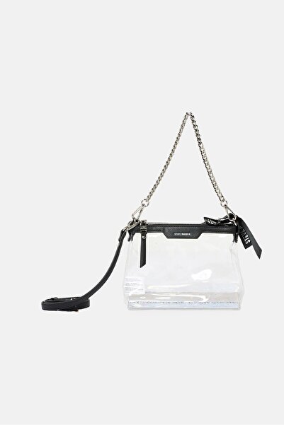 Steve Madden Women Brand Logo Satchel Bag With Card Wallet, Black