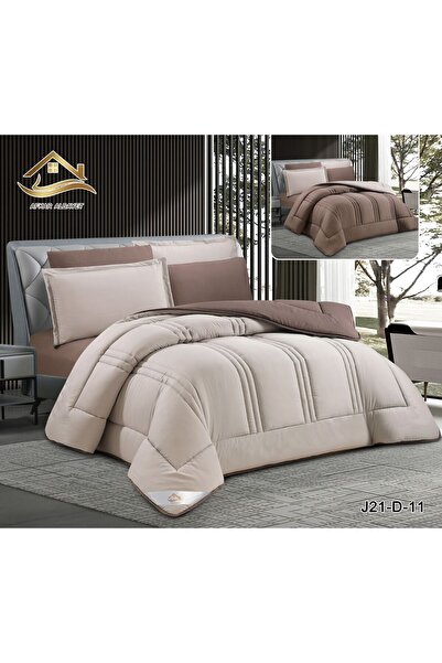 Afkar Albayet Double bed sheet set, 6 pieces, plain microfiber