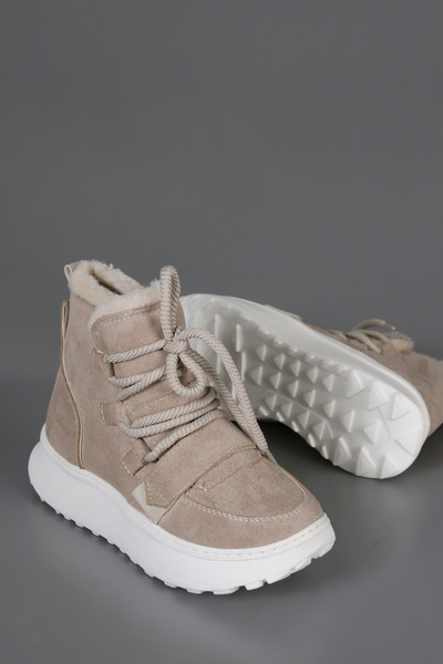 kajal ayakkabı Btd02 Rope Detailed Fur Boots