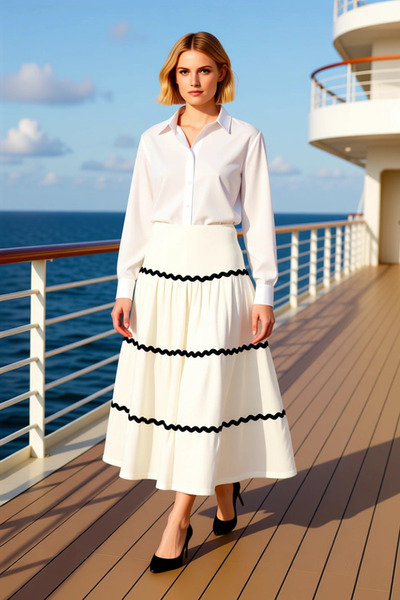 BENERLY Women's Maxi Skirt Regular Waist Flared Fit Wrinkle-Resistant Fabric ...