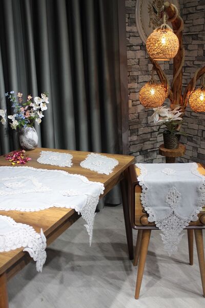 bursa çeyiz Gerdan Keten 5 Parça Salon Takımı Gri