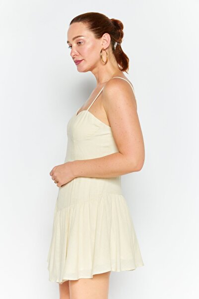 Ei8th Hour Women Solid Mini Casual Dress, Ivory