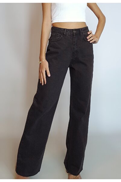 oyagüler Women's Aci Brown Non-Lycra Palazzo Jean Pants Yy101291