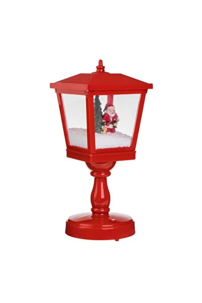 AB HOMES Premium Christmas Lantern with Santa Claus, Light and Music, 14x14x33cm