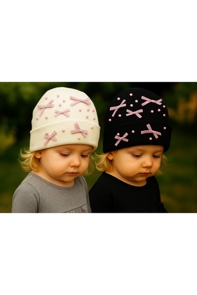 ygz junior 2li paket esnek kaşkorse fiyonk inci detaylı bere seti